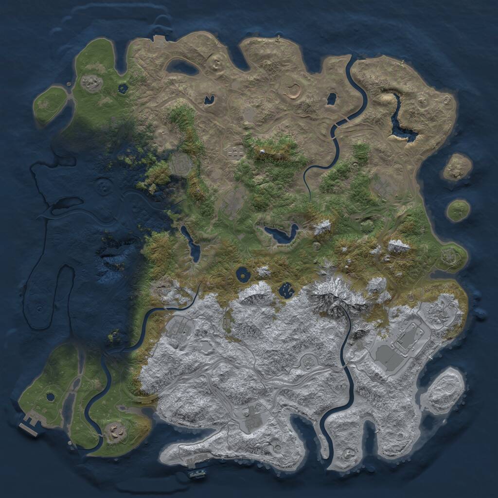 Rust Map: Procedural Map, Size: 5000, Seed: 36963, 17 Monuments