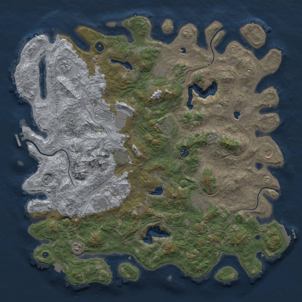 Rust Map: Procedural Map, Size: 5000, Seed: 88891679, 17 Monuments