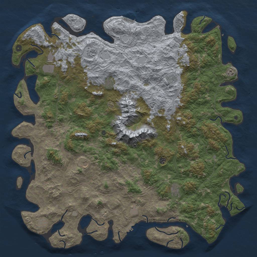 Rust Map: Procedural Map, Size: 5900, Seed: 349301455, 20 Monuments