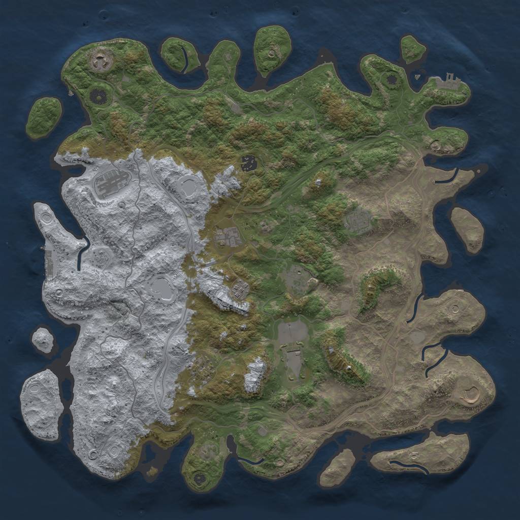 Rust Map: Procedural Map, Size: 4620, Seed: 4567, 19 Monuments