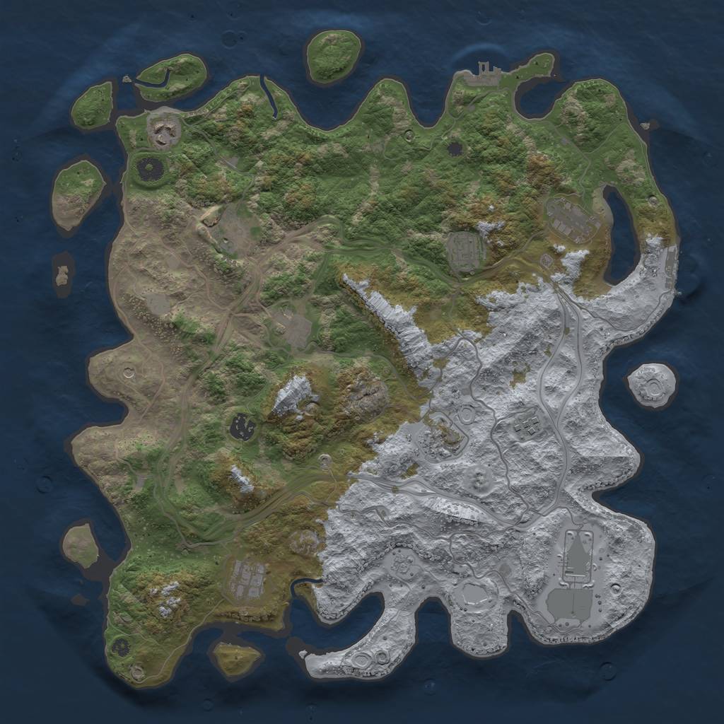 Rust Map: Procedural Map, Size: 4250, Seed: 14368, 19 Monuments