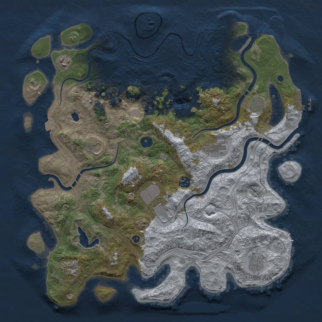 Rust Map: Procedural Map, Size: 4250, Seed: 14368, 15 Monuments