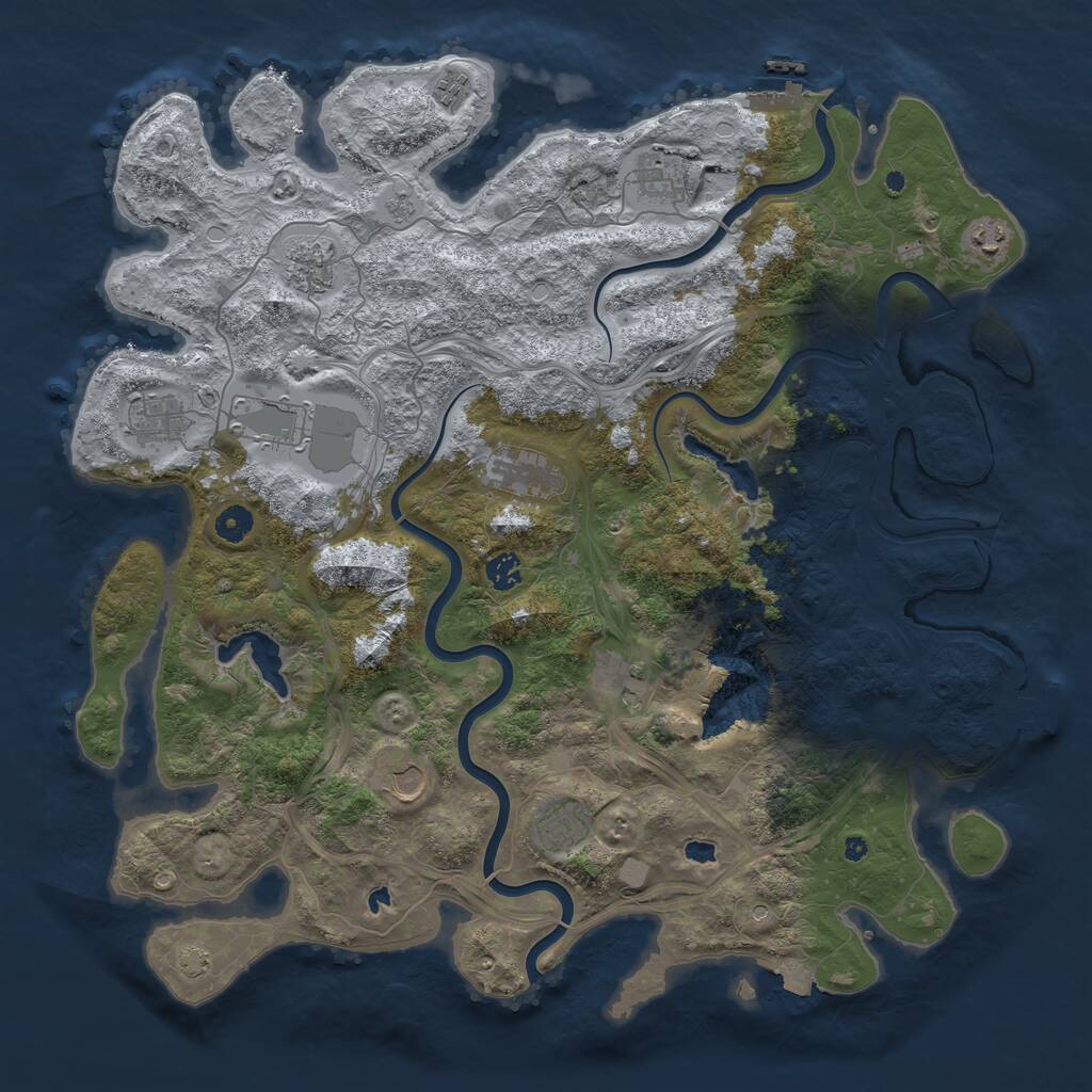 Rust Map: Procedural Map, Size: 4500, Seed: 3300217, 17 Monuments