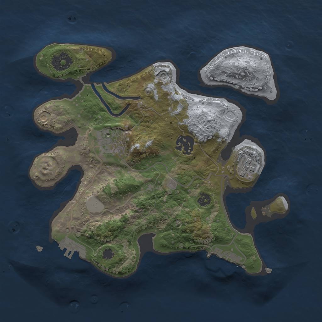 Rust Map: Procedural Map, Size: 2500, Seed: 51368240, 10 Monuments