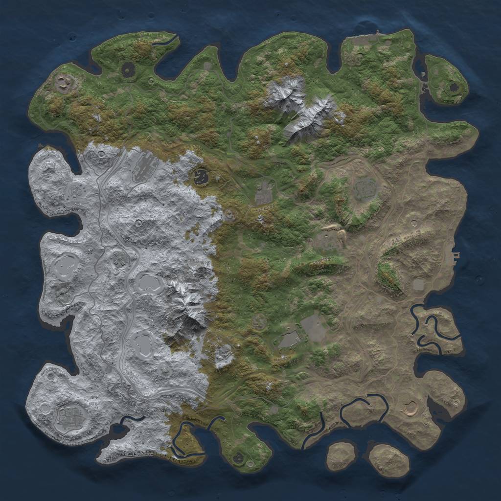 Rust Map: Procedural Map, Size: 5000, Seed: 5463642, 20 Monuments