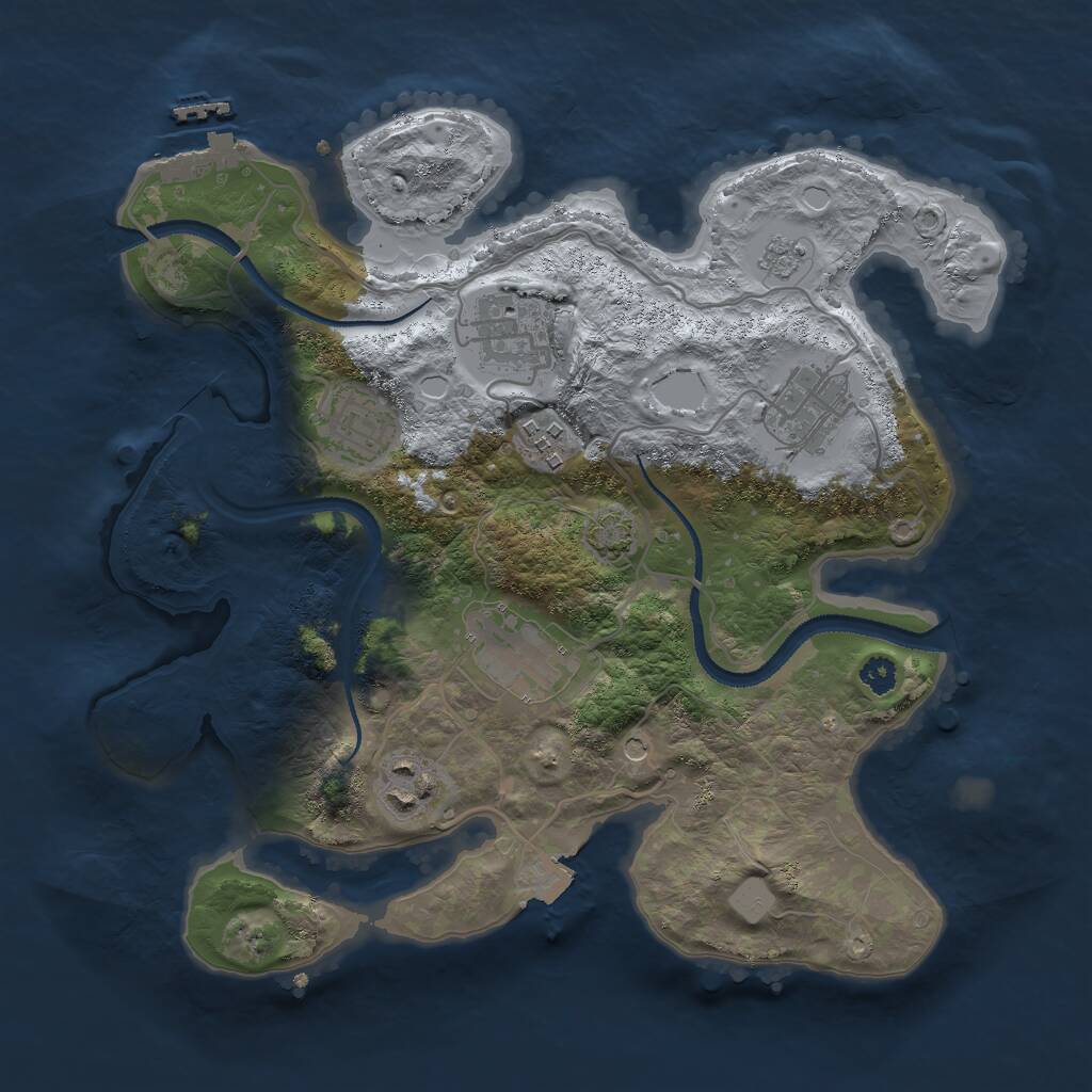 Rust Map: Procedural Map, Size: 3000, Seed: 383044758, 11 Monuments