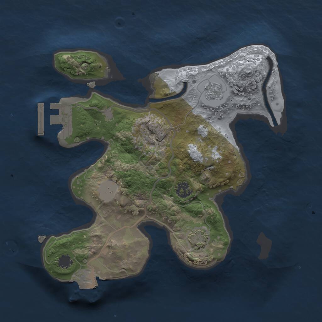 Rust Map: Procedural Map, Size: 2000, Seed: 121511, 4 Monuments