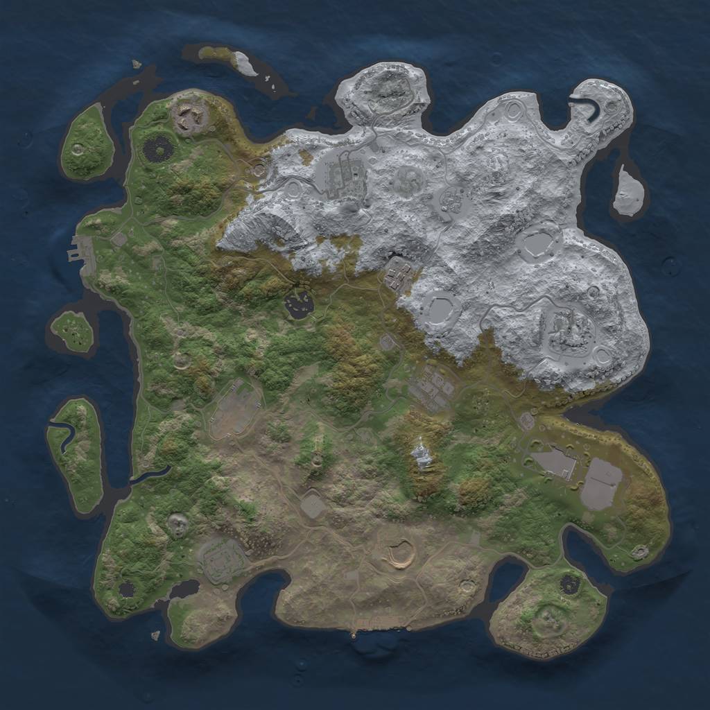 Rust Map: Procedural Map, Size: 3750, Seed: 1778684777, 19 Monuments