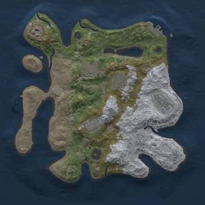 Thumbnail Rust Map: Procedural Map, Size: 3000, Seed: 757534477, 14 Monuments