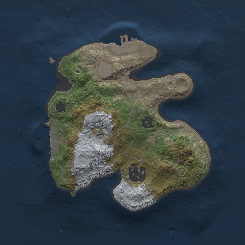 Rust Map: Procedural Map, Size: 2000, Seed: 93756844, 9 Monuments