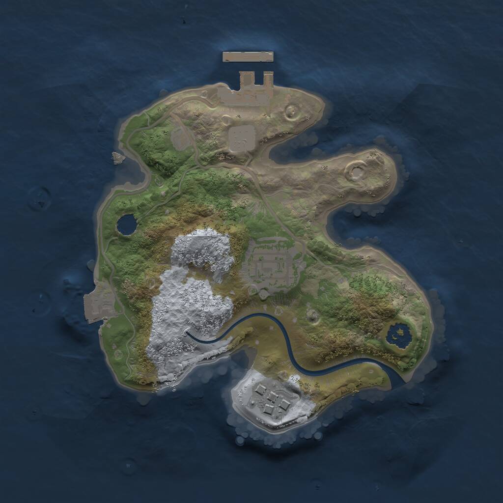 Rust Map: Procedural Map, Size: 2000, Seed: 93756844, 4 Monuments