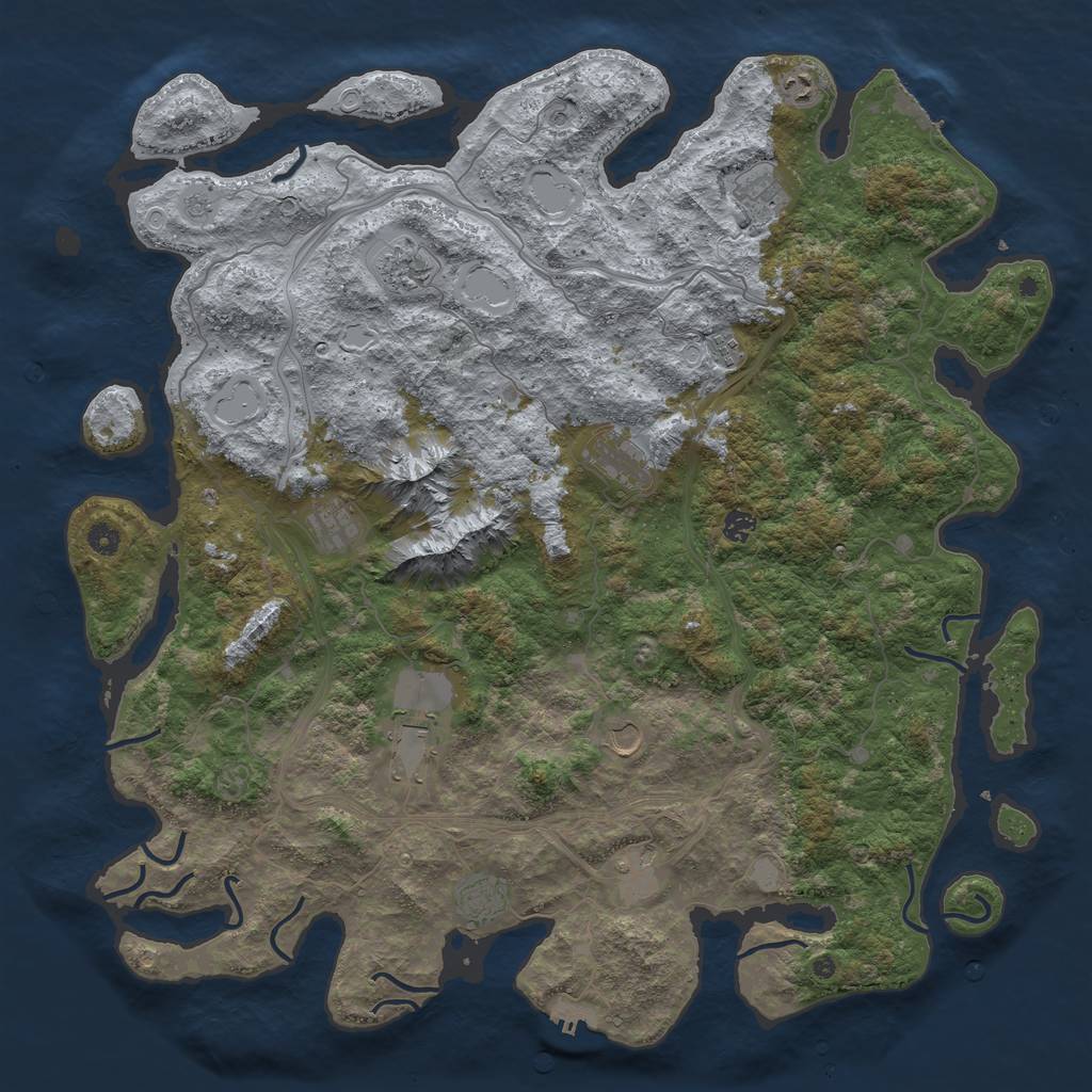 Rust Map: Procedural Map, Size: 5000, Seed: 1211296753, 20 Monuments