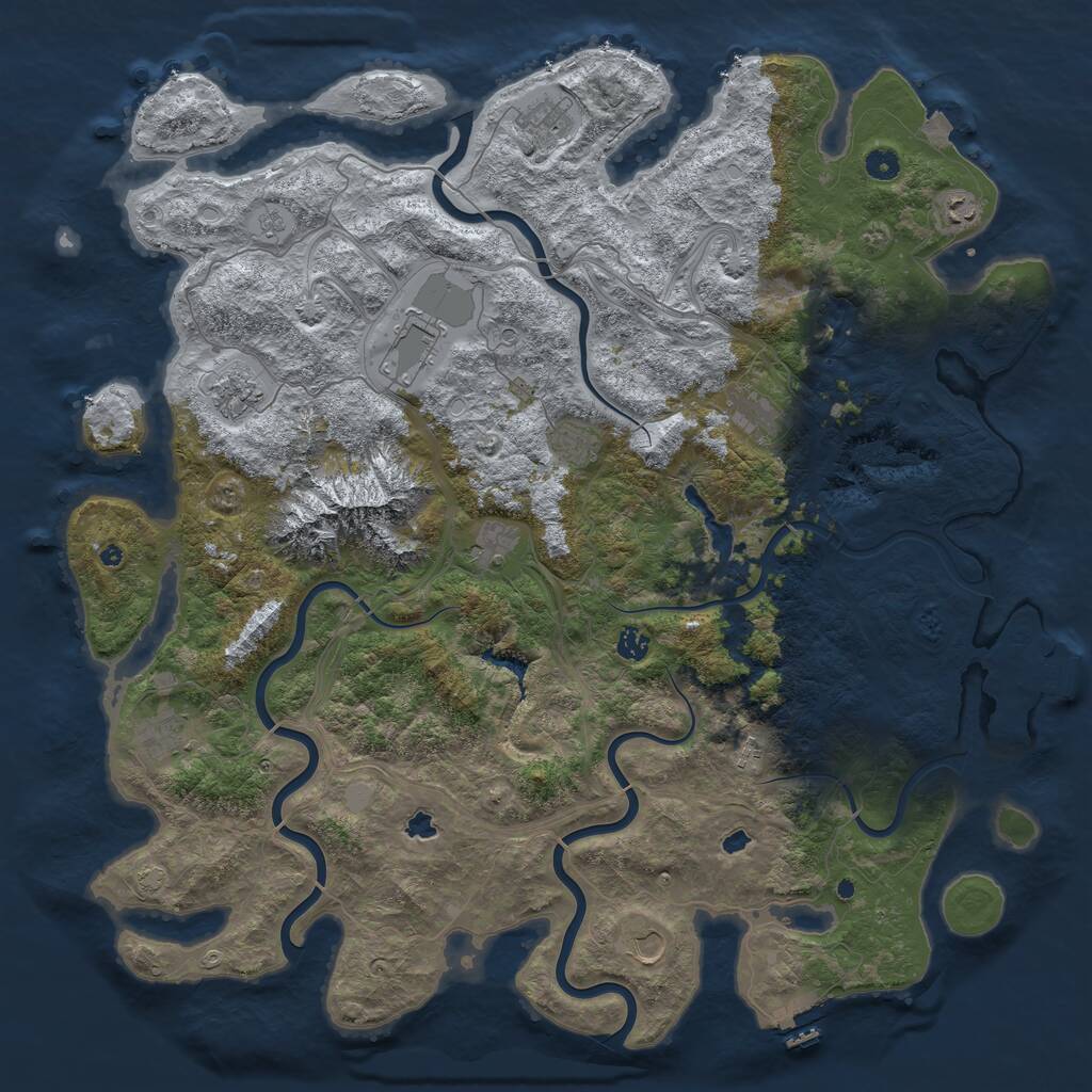 Rust Map: Procedural Map, Size: 5000, Seed: 1211296753, 17 Monuments