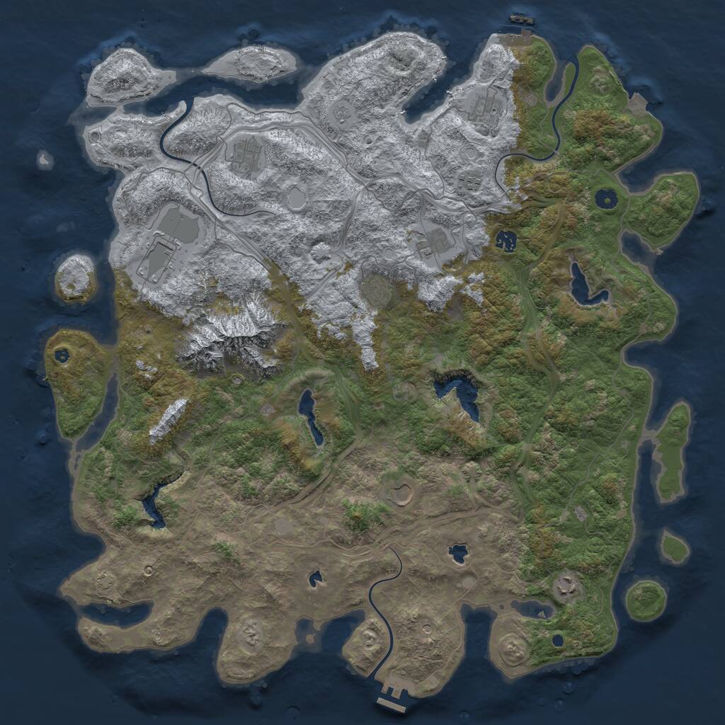 Rust Map: Procedural Map, Size: 5000, Seed: 1211296753, 15 Monuments
