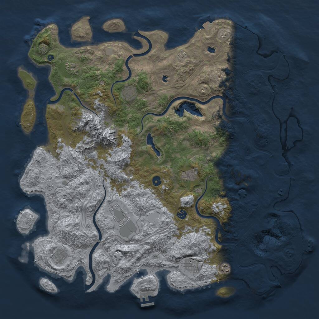 Rust Map: Procedural Map, Size: 5000, Seed: 331536326, 15 Monuments