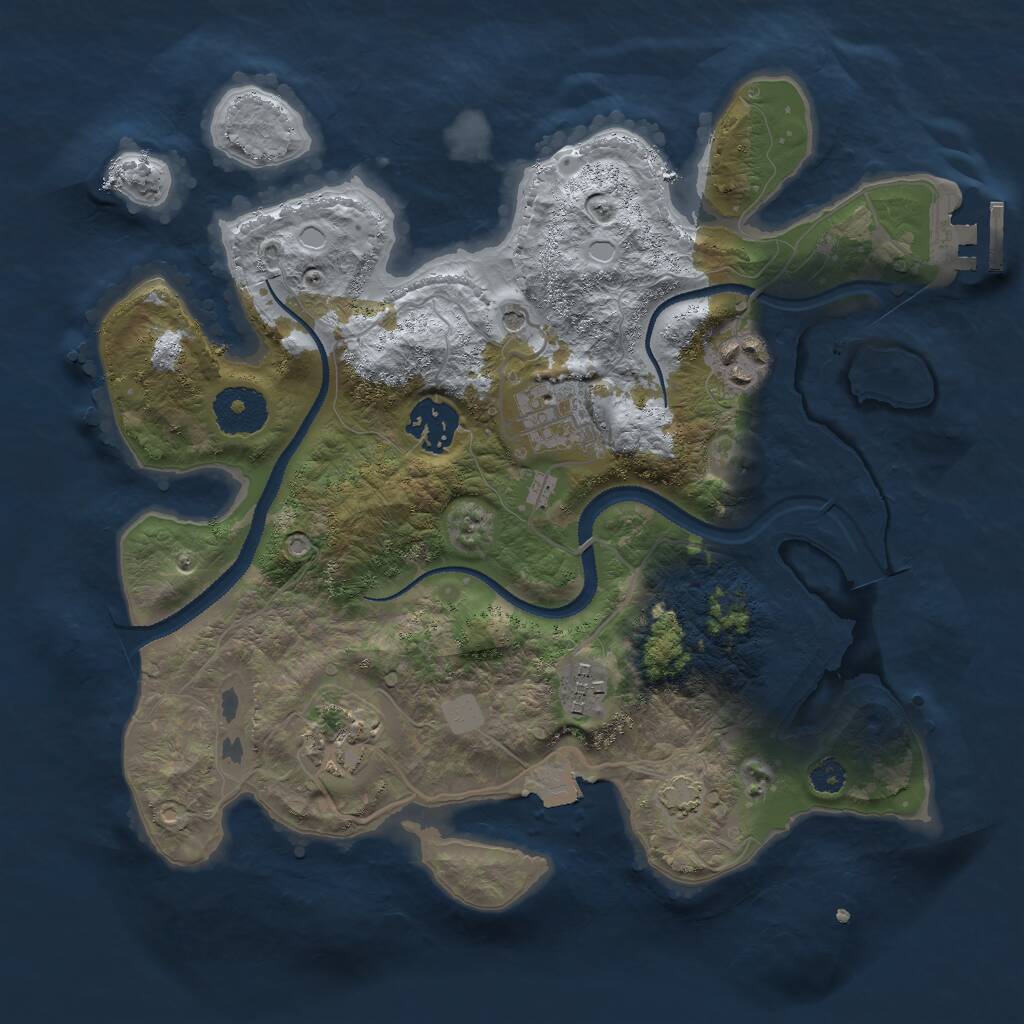 Rust Map: Procedural Map, Size: 3000, Seed: 9475, 9 Monuments