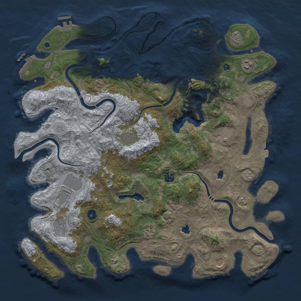 Rust Map: Procedural Map, Size: 4500, Seed: 239515446, 15 Monuments