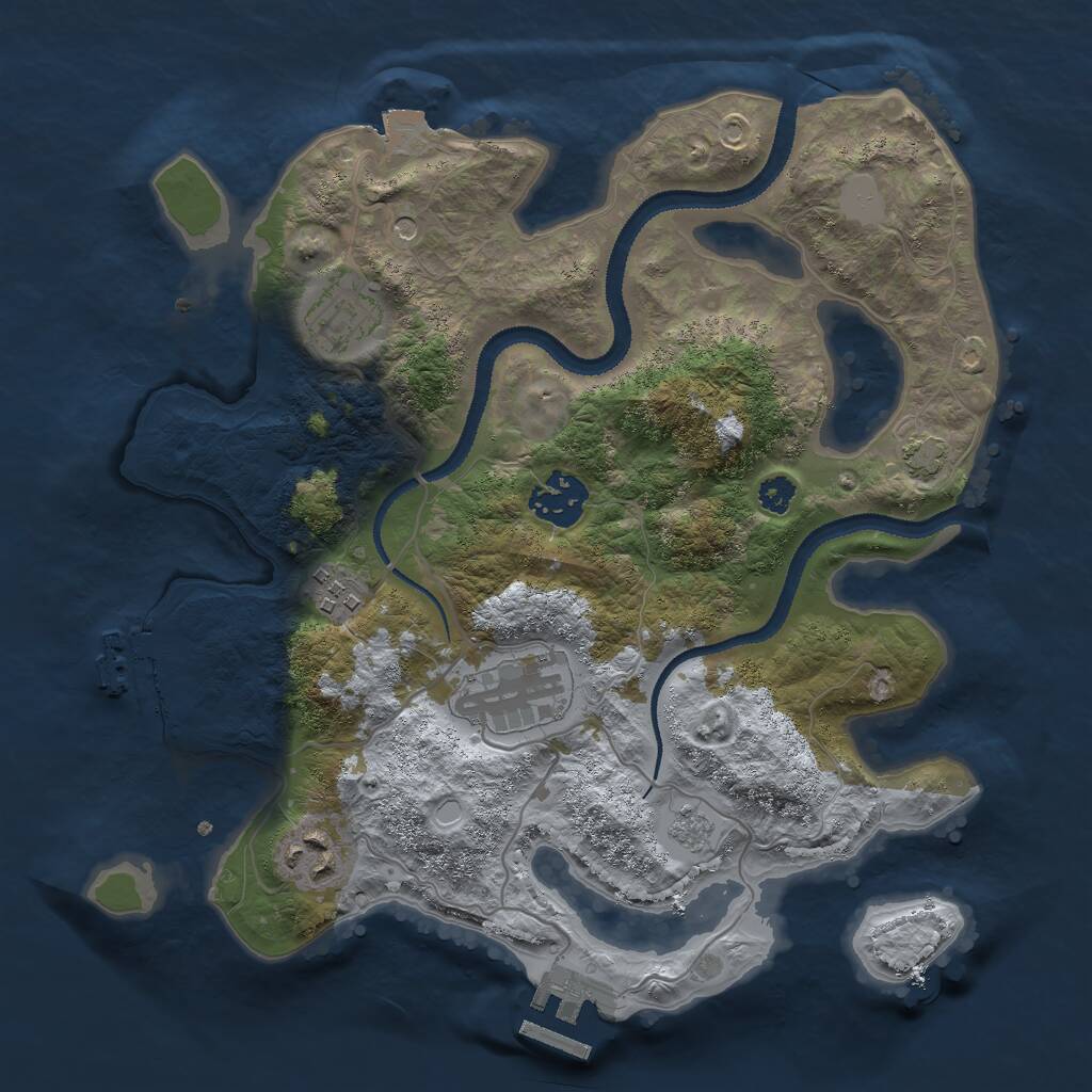 Rust Map: Procedural Map, Size: 3000, Seed: 318854224, 11 Monuments