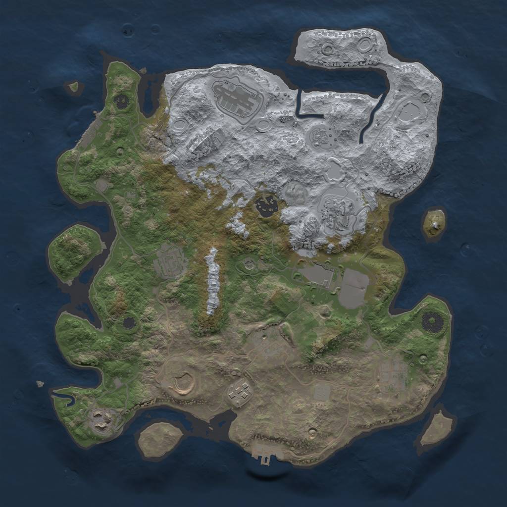 Rust Map: Procedural Map, Size: 3506, Seed: 13825, 19 Monuments