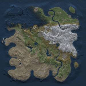 Thumbnail Rust Map: Procedural Map, Size: 4000, Seed: 1310747615, 14 Monuments