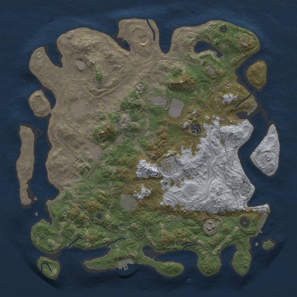 Rust Map: Procedural Map, Size: 4250, Seed: 68236, 18 Monuments