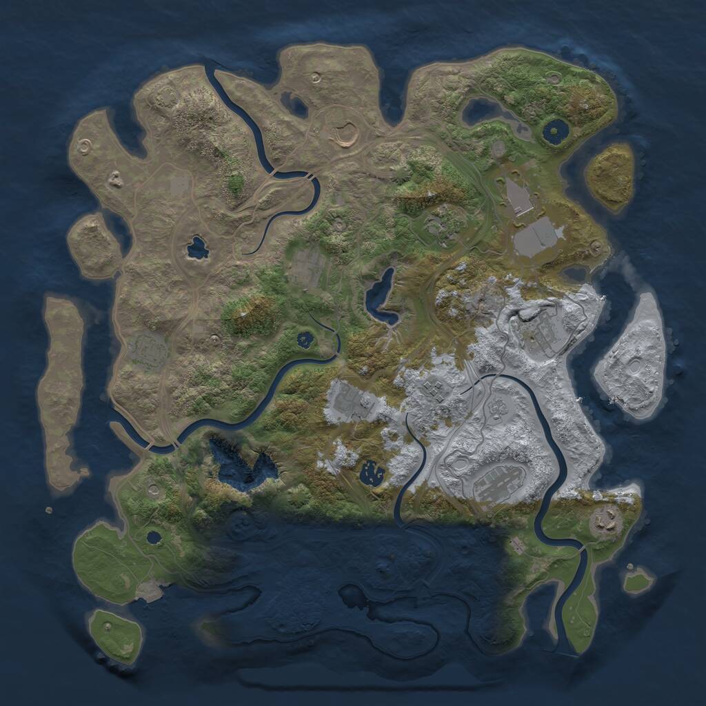 Rust Map: Procedural Map, Size: 4250, Seed: 68236, 15 Monuments
