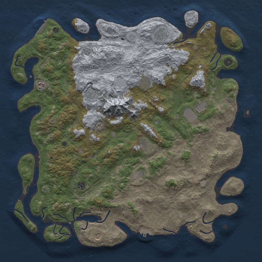 Rust Map: Procedural Map, Size: 5000, Seed: 276, 20 Monuments