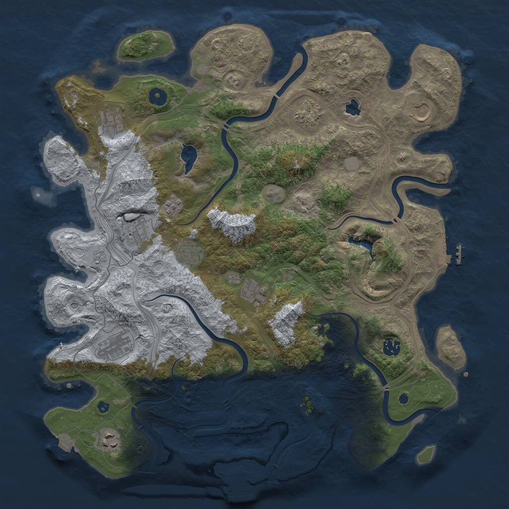 Rust Map: Procedural Map, Size: 4250, Seed: 1828972094, 16 Monuments