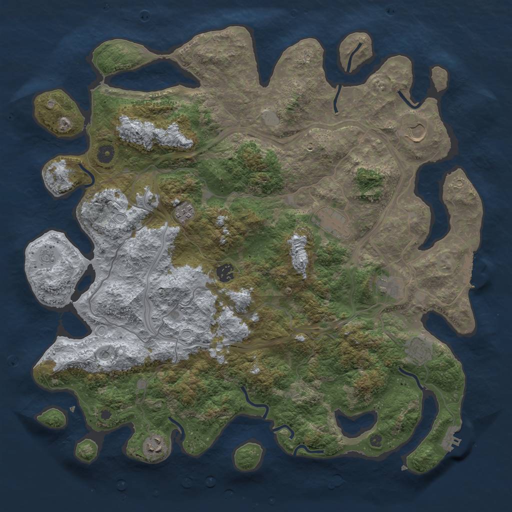 Rust Map: Procedural Map, Size: 4250, Seed: 659935353, 16 Monuments