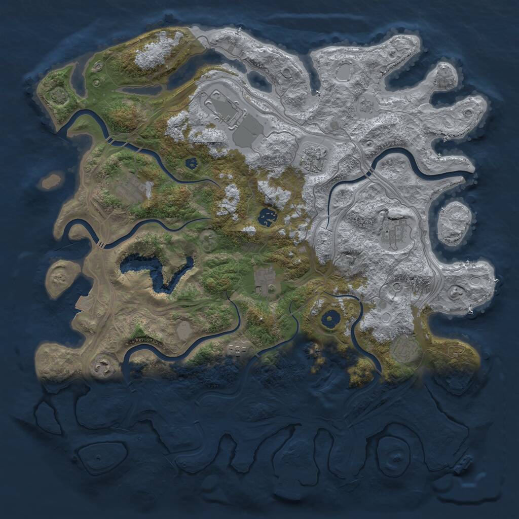Rust Map: Procedural Map, Size: 4300, Seed: 133244394, 15 Monuments