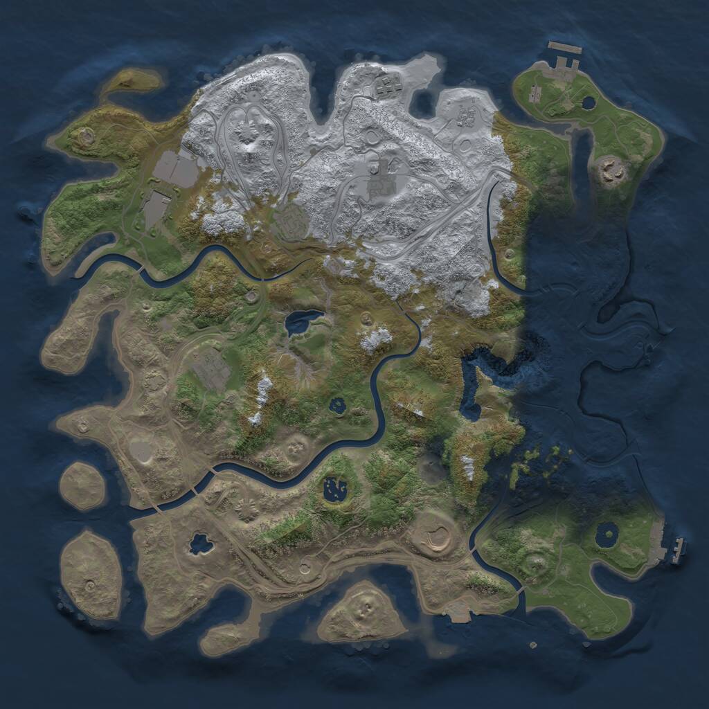 Rust Map: Procedural Map, Size: 4250, Seed: 426748245, 14 Monuments