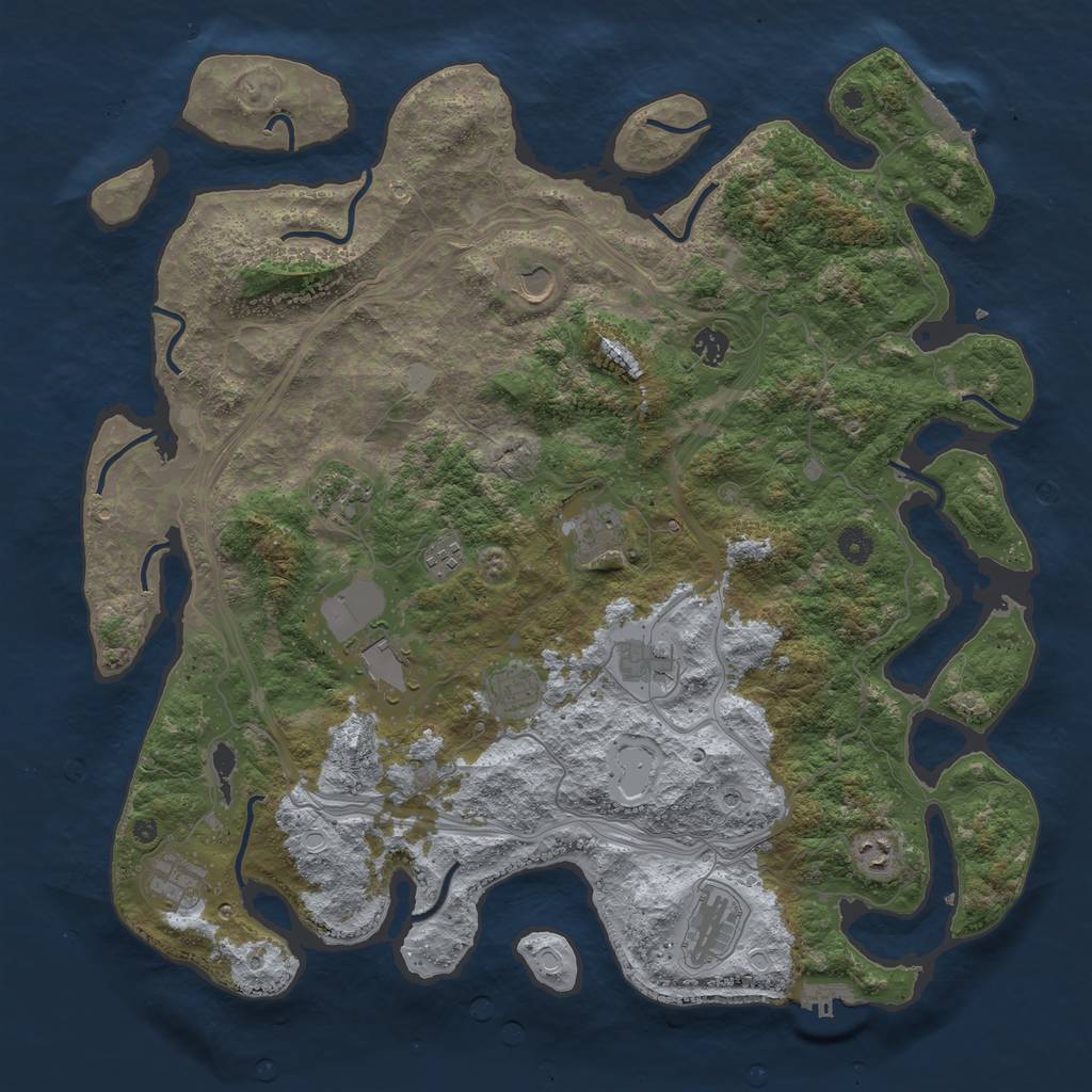 Rust Map: Procedural Map, Size: 4500, Seed: 395, 19 Monuments