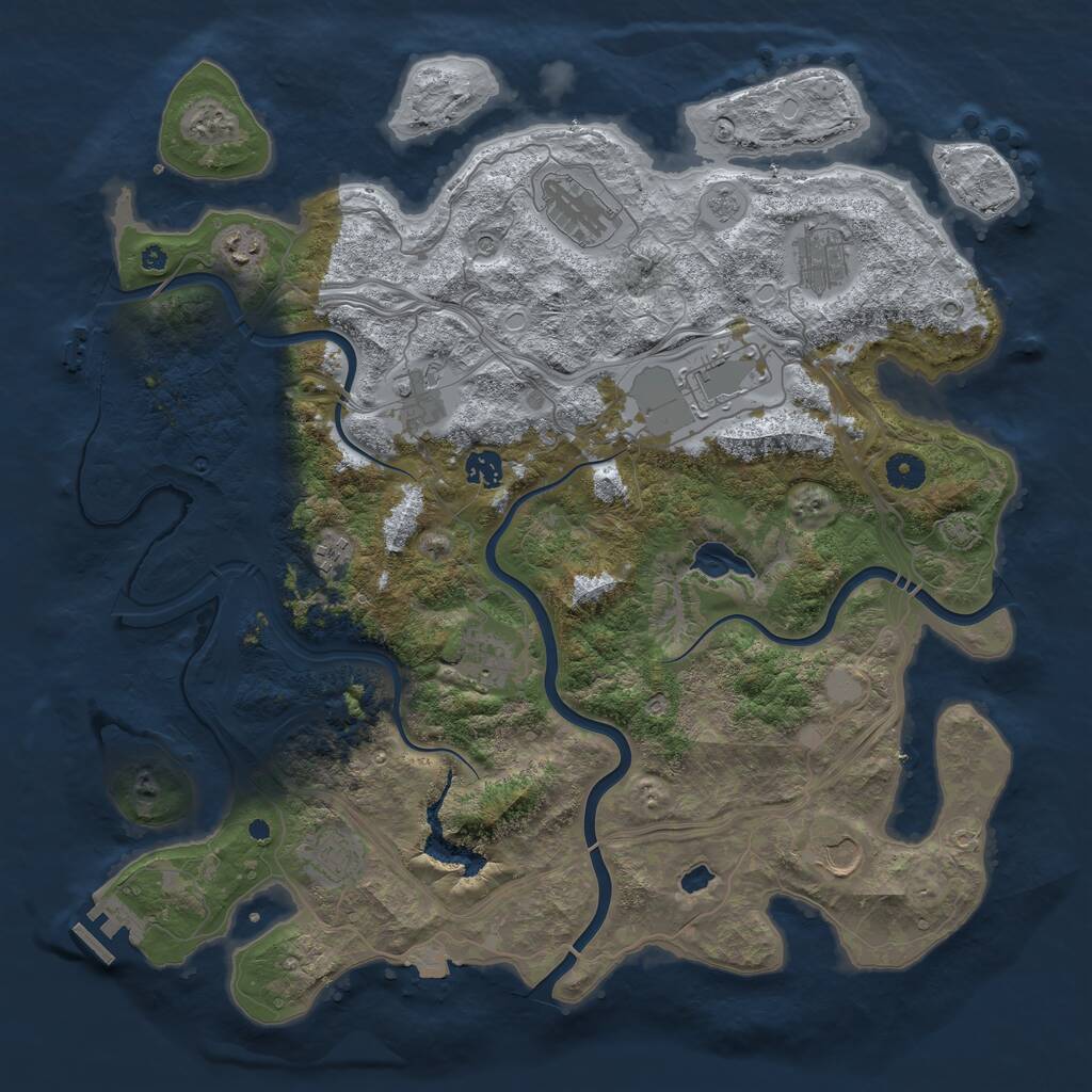 Rust Map: Procedural Map, Size: 4250, Seed: 42481635, 16 Monuments