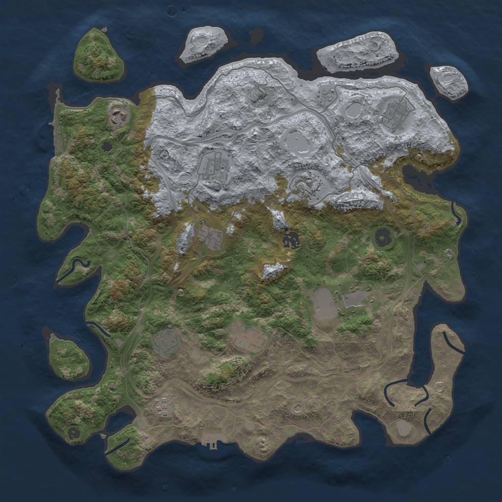 Rust Map: Procedural Map, Size: 4250, Seed: 42481635, 19 Monuments