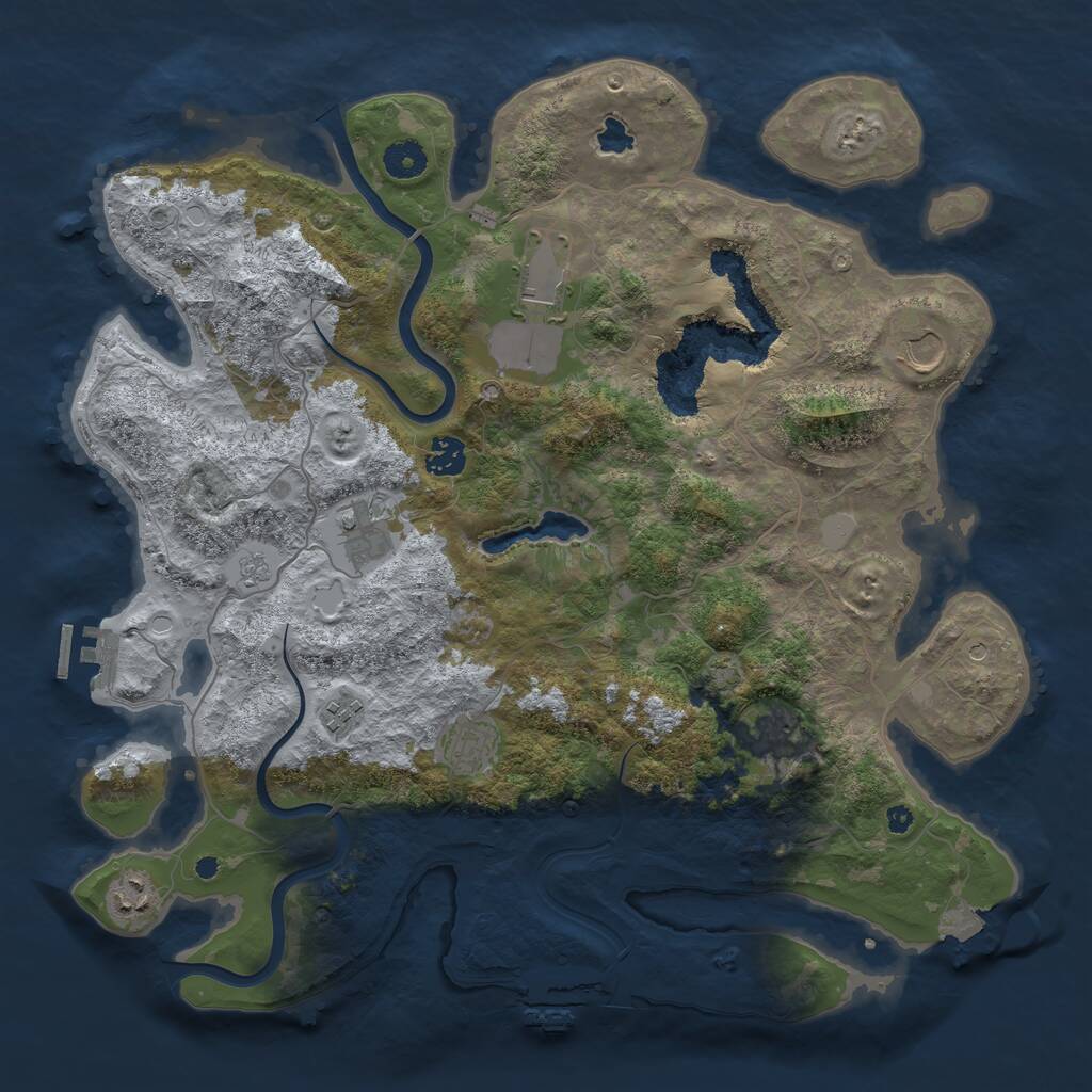 Rust Map: Procedural Map, Size: 4000, Seed: 438490, 14 Monuments