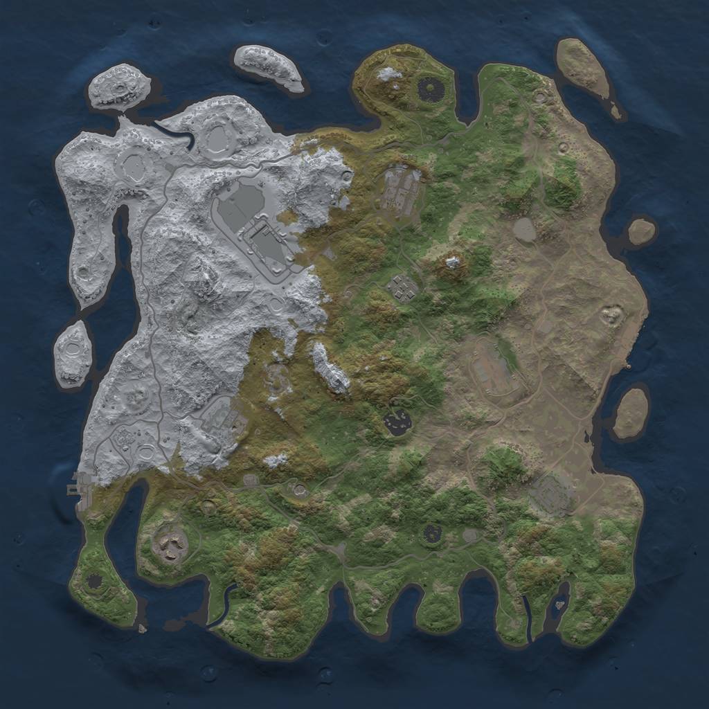Rust Map: Procedural Map, Size: 4000, Seed: 2585054, 15 Monuments
