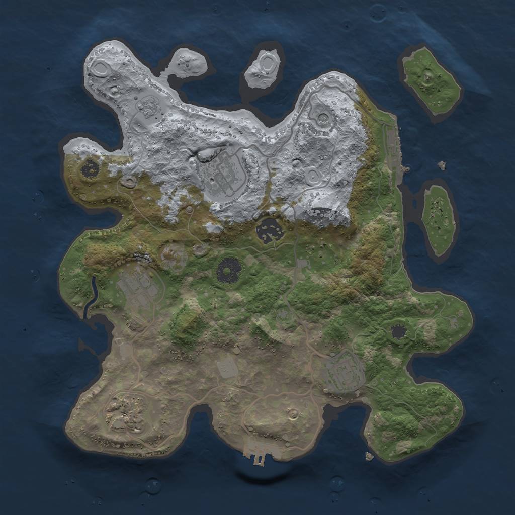 Rust Map: Procedural Map, Size: 3000, Seed: 1925325113, 14 Monuments