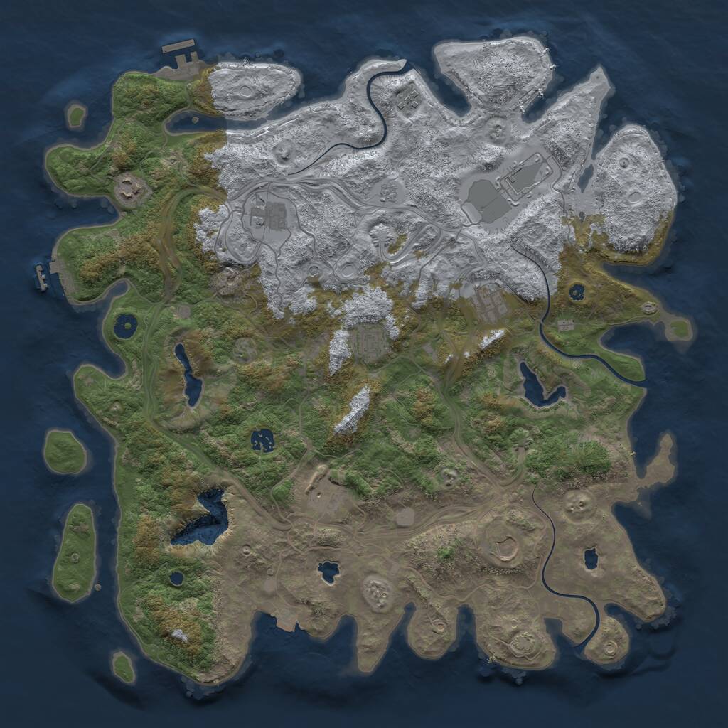 Rust Map: Procedural Map, Size: 4500, Seed: 227936292, 15 Monuments