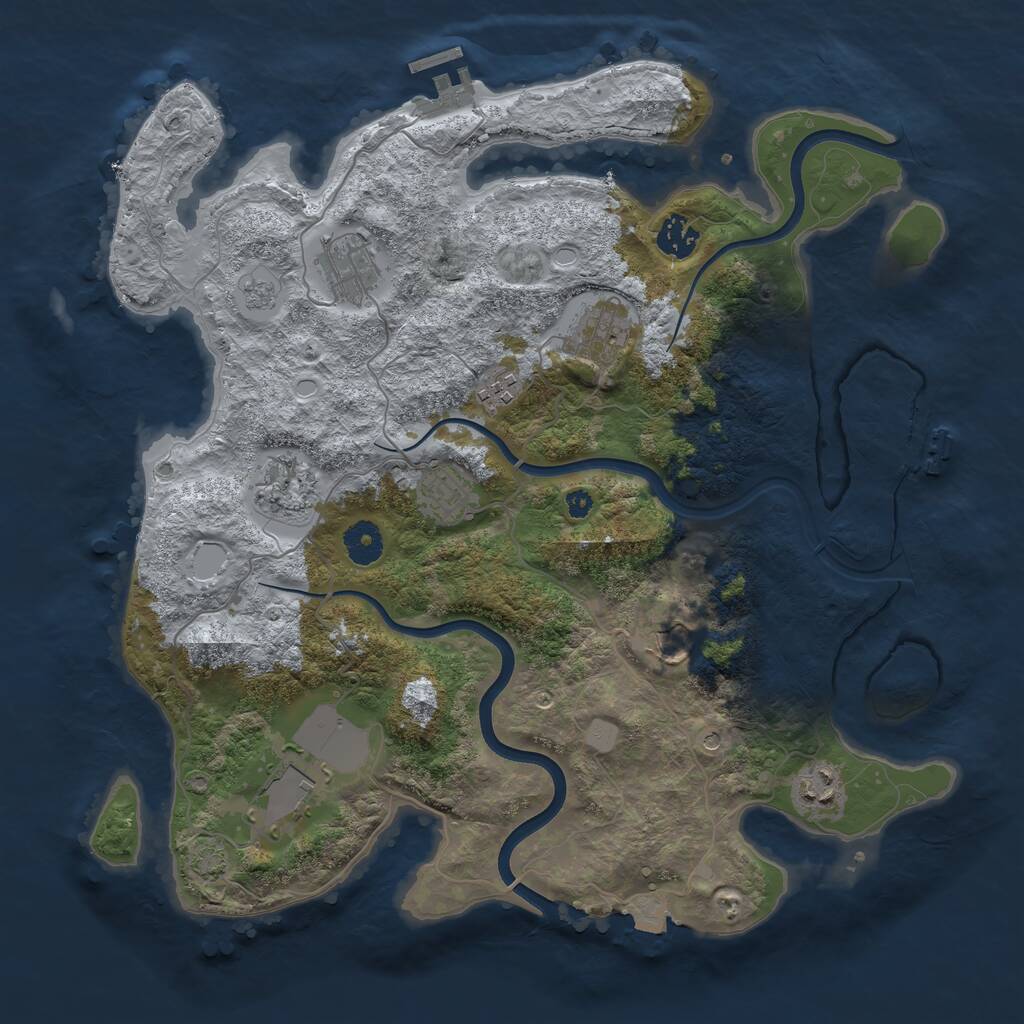 Rust Map: Procedural Map, Size: 3750, Seed: 1586736322, 15 Monuments
