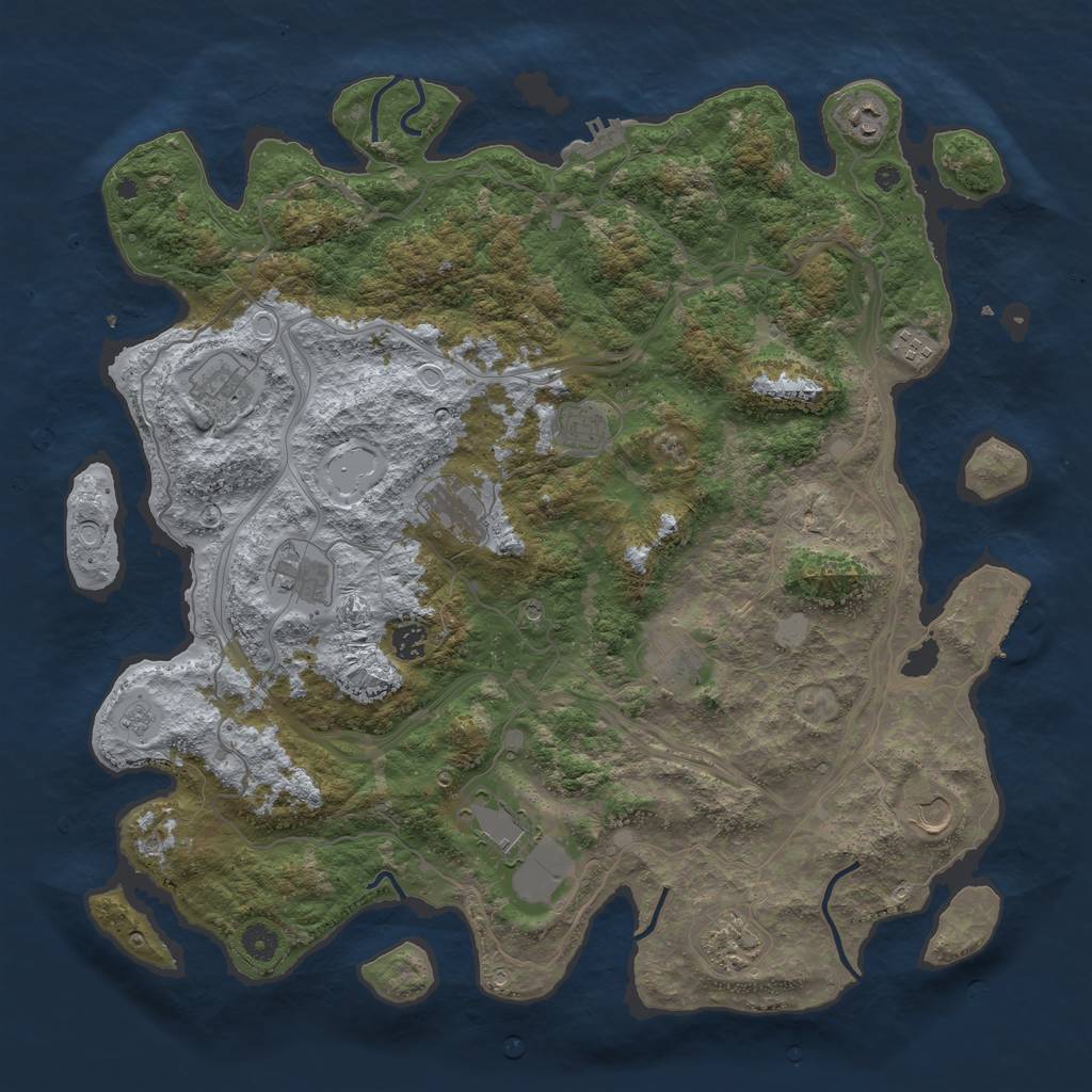 Rust Map: Procedural Map, Size: 4500, Seed: 14163, 20 Monuments