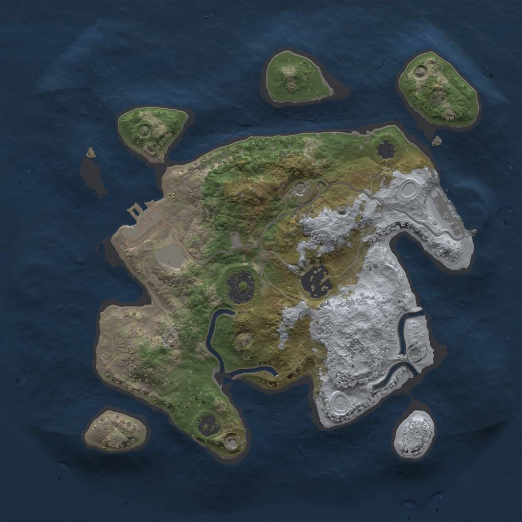 Rust Map: Procedural Map, Size: 2536, Seed: 2655, 9 Monuments