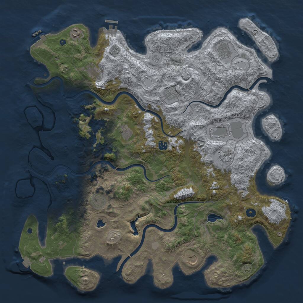 Rust Map: Procedural Map, Size: 4800, Seed: 271256708, 17 Monuments