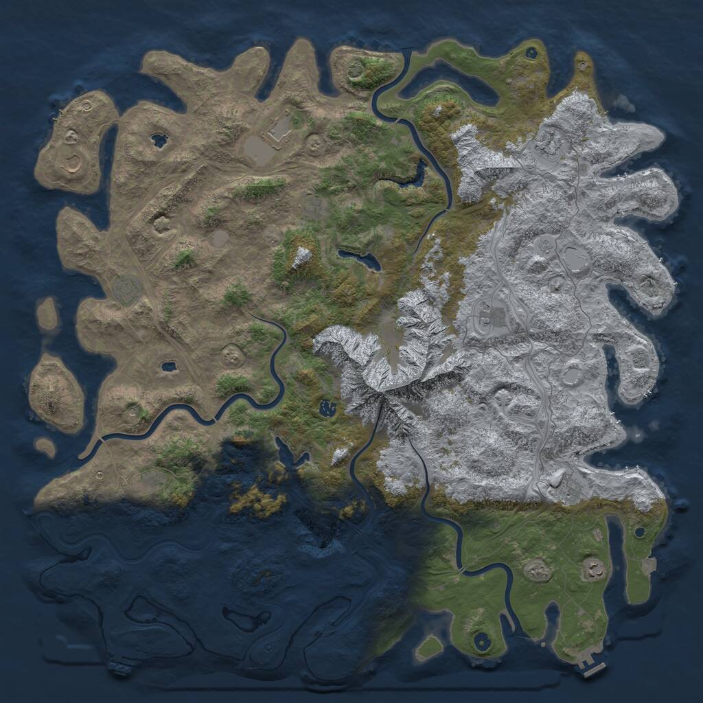 Rust Map: Procedural Map, Size: 6000, Seed: 166660890, 17 Monuments