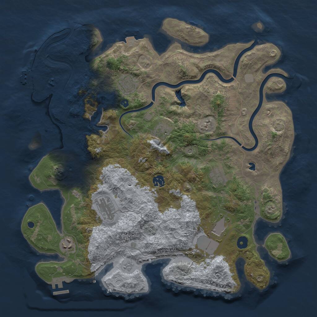 Rust Map: Procedural Map, Size: 4000, Seed: 258504, 14 Monuments