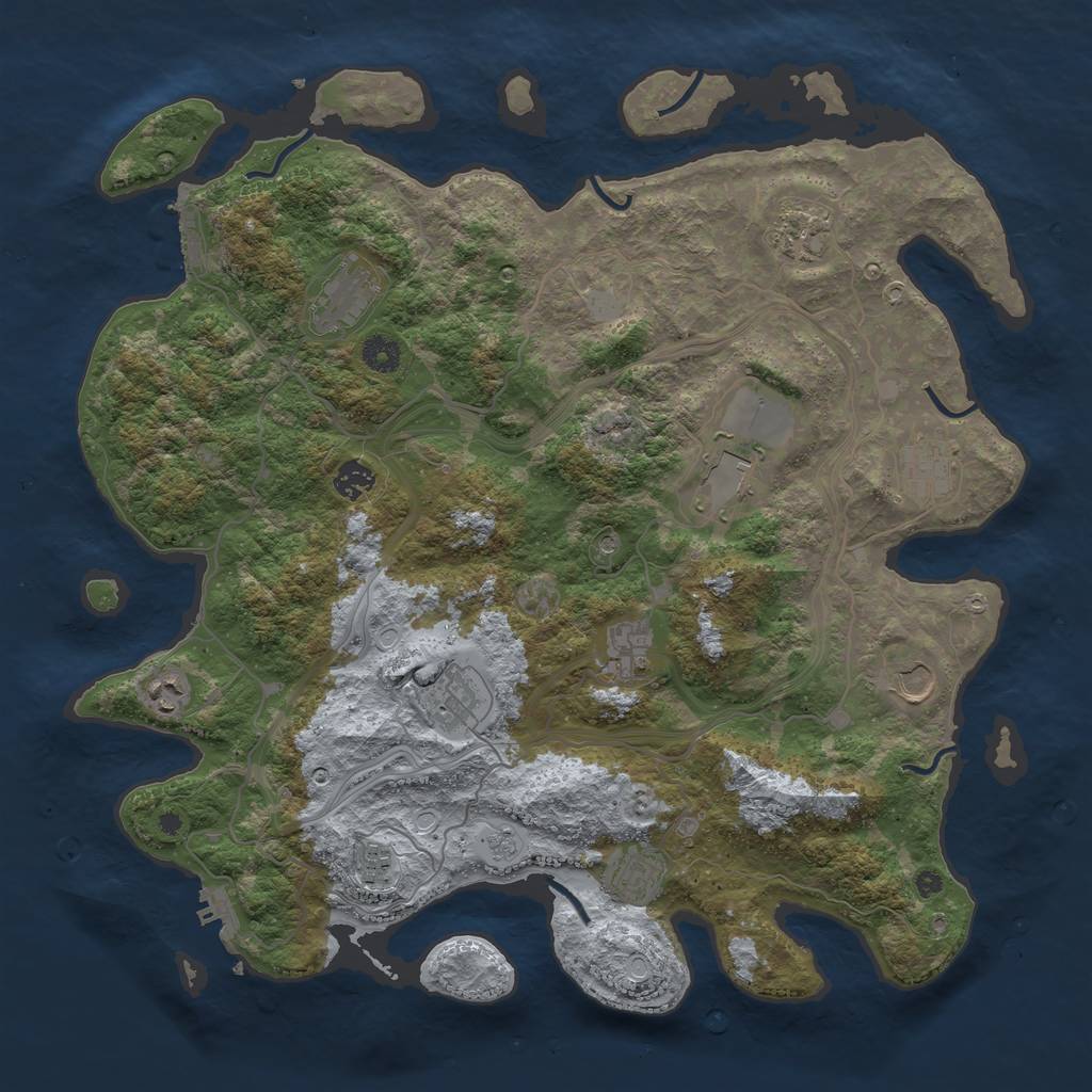 Rust Map: Procedural Map, Size: 4250, Seed: 91907541, 20 Monuments