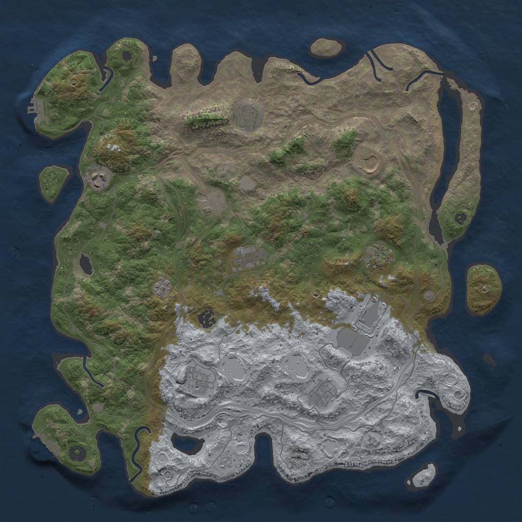 Rust Map: Procedural Map, Size: 4500, Seed: 198613988, 20 Monuments