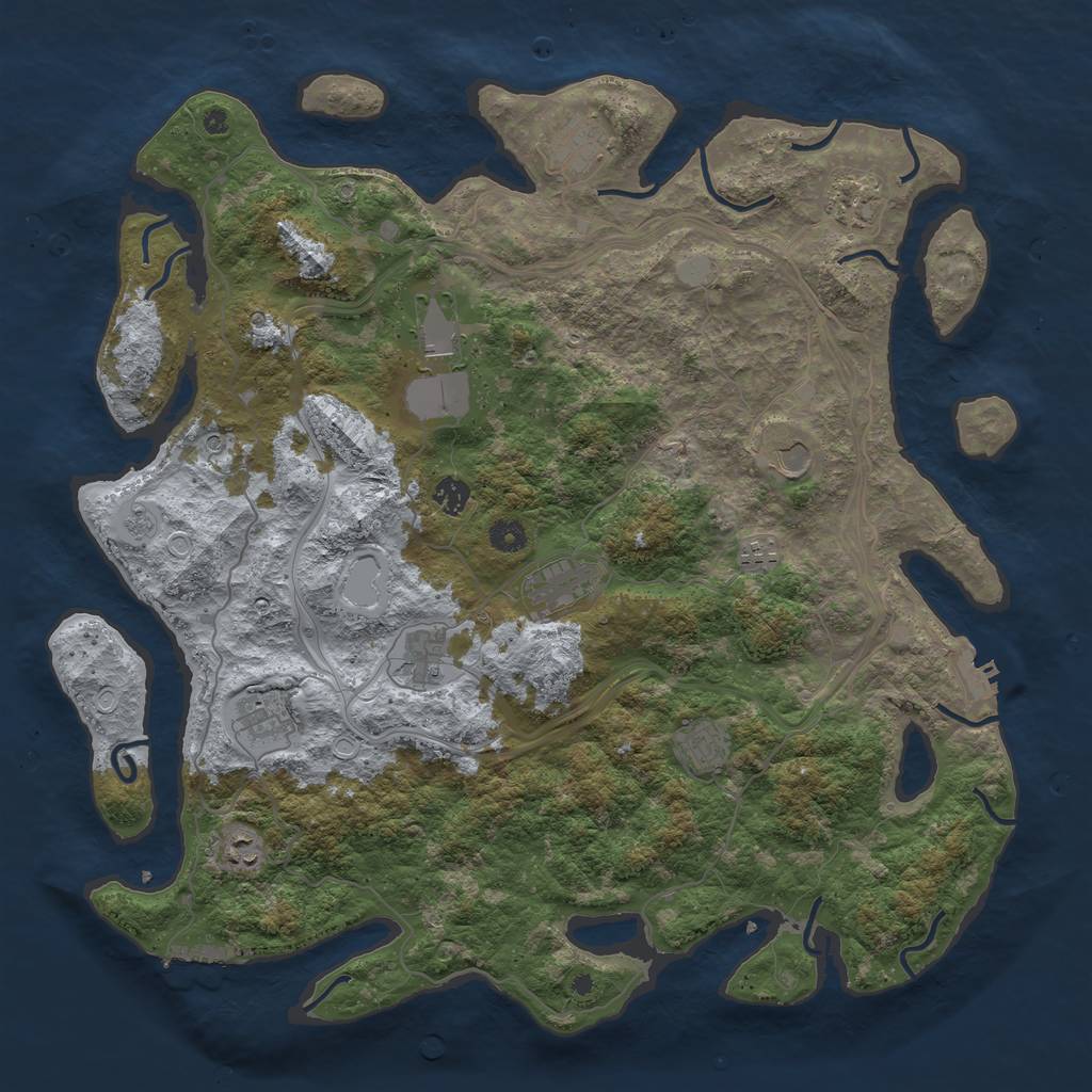 Rust Map: Procedural Map, Size: 4500, Seed: 725, 20 Monuments