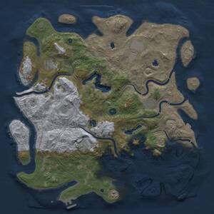 Thumbnail Rust Map: Procedural Map, Size: 4500, Seed: 725, 14 Monuments
