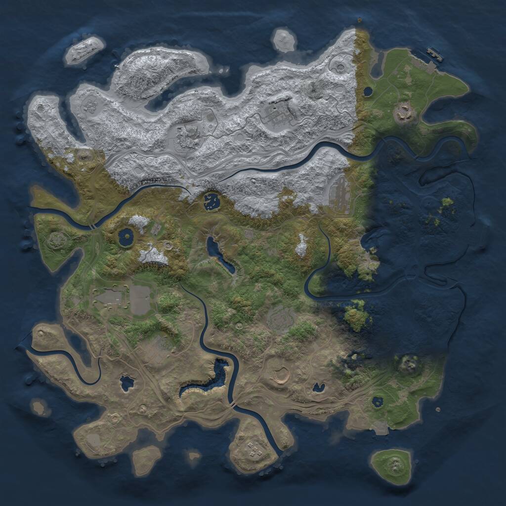 Rust Map: Procedural Map, Size: 4500, Seed: 1594736, 16 Monuments