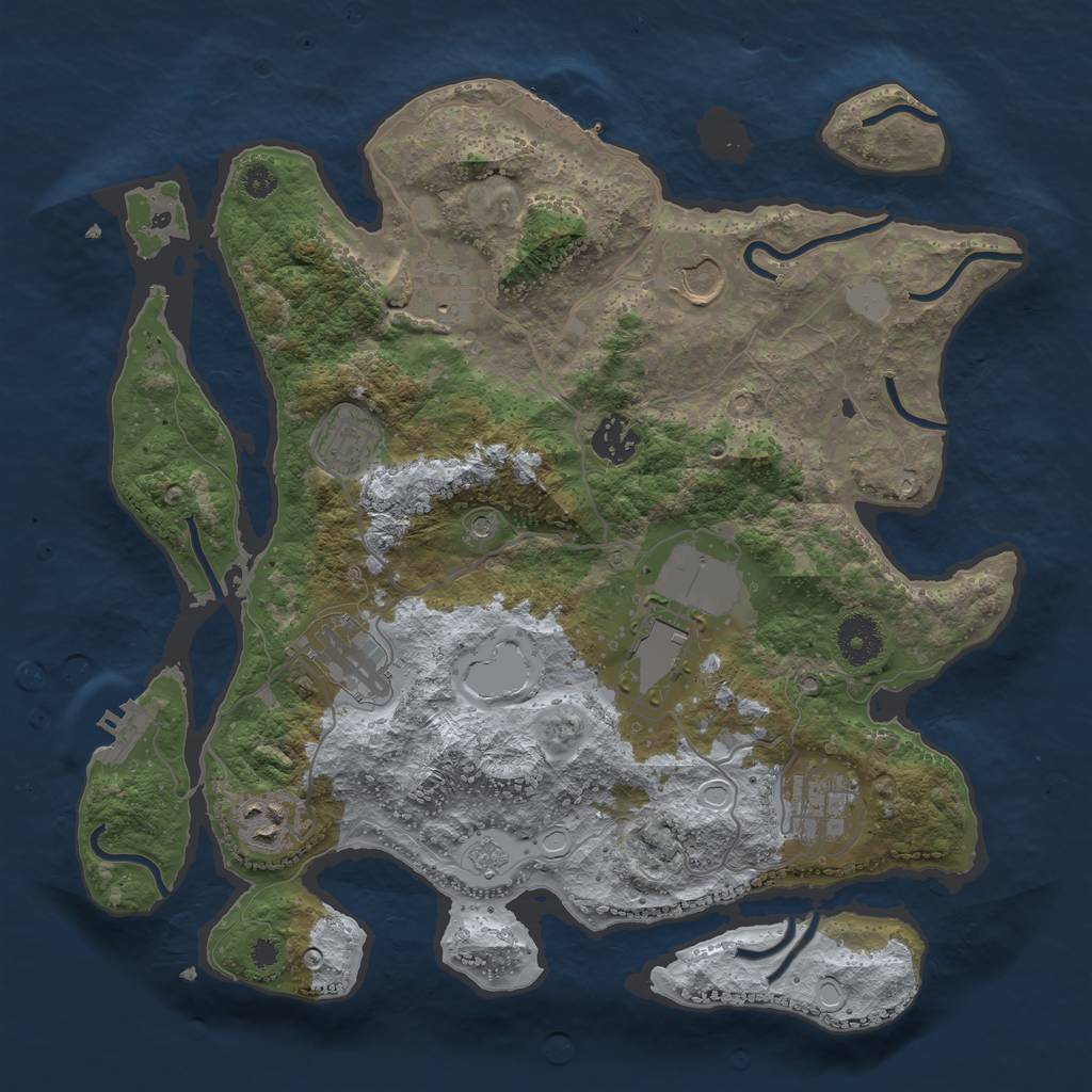 Rust Map: Procedural Map, Size: 3500, Seed: 21231, 15 Monuments